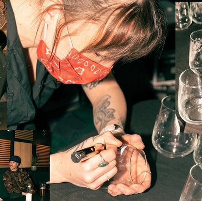 Tattooed Glass Flask - Artist Collab