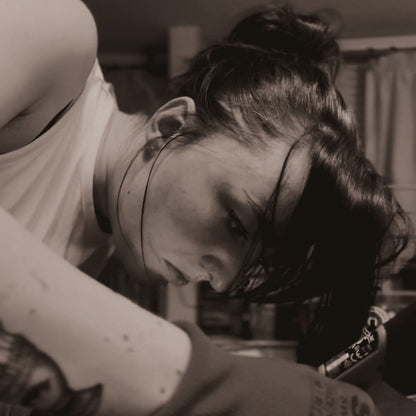 Tattooed Glass Flask - Artist Collab